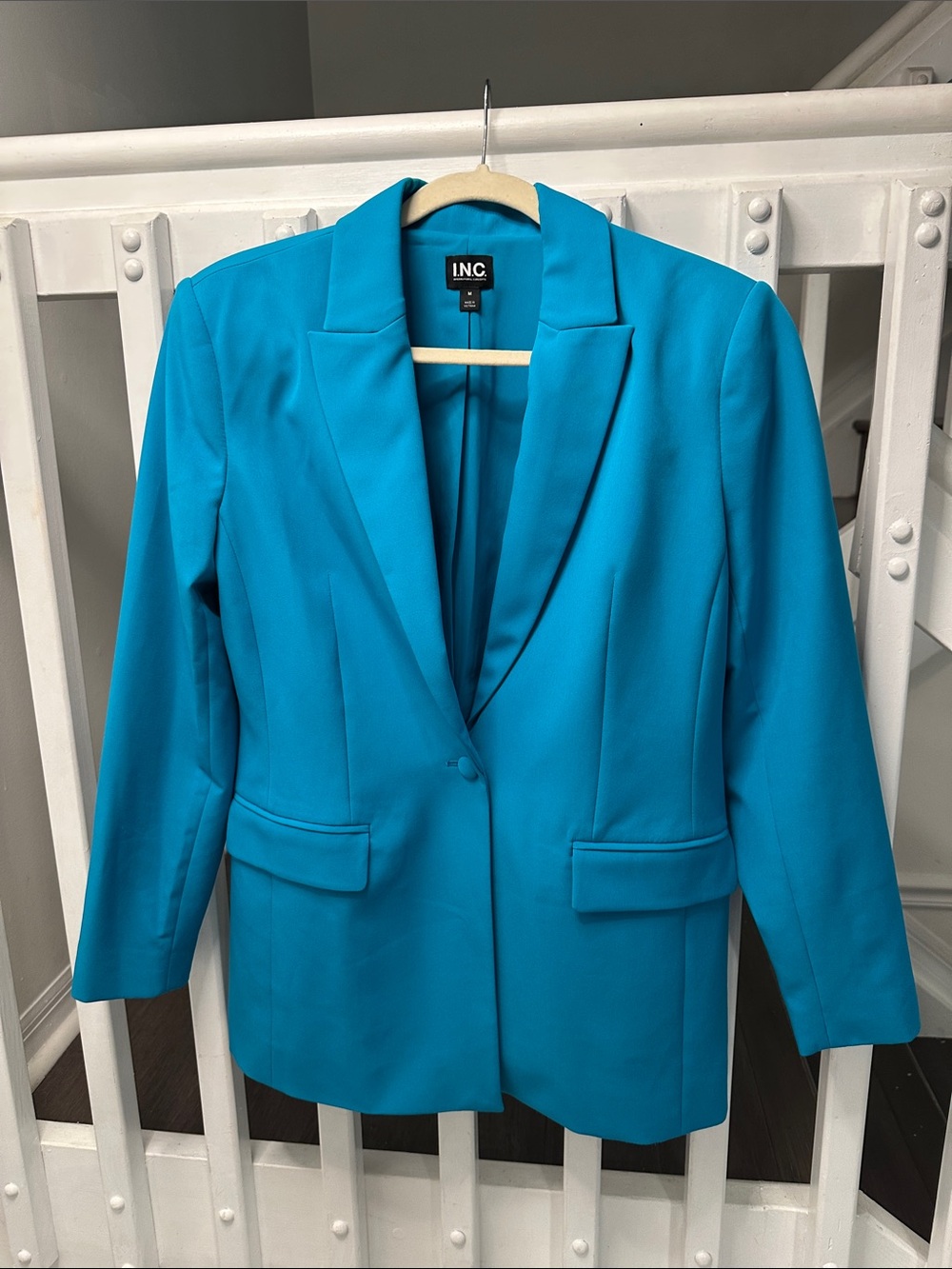 INC International Concepts Women's Bright Teal Single-Button Blazer